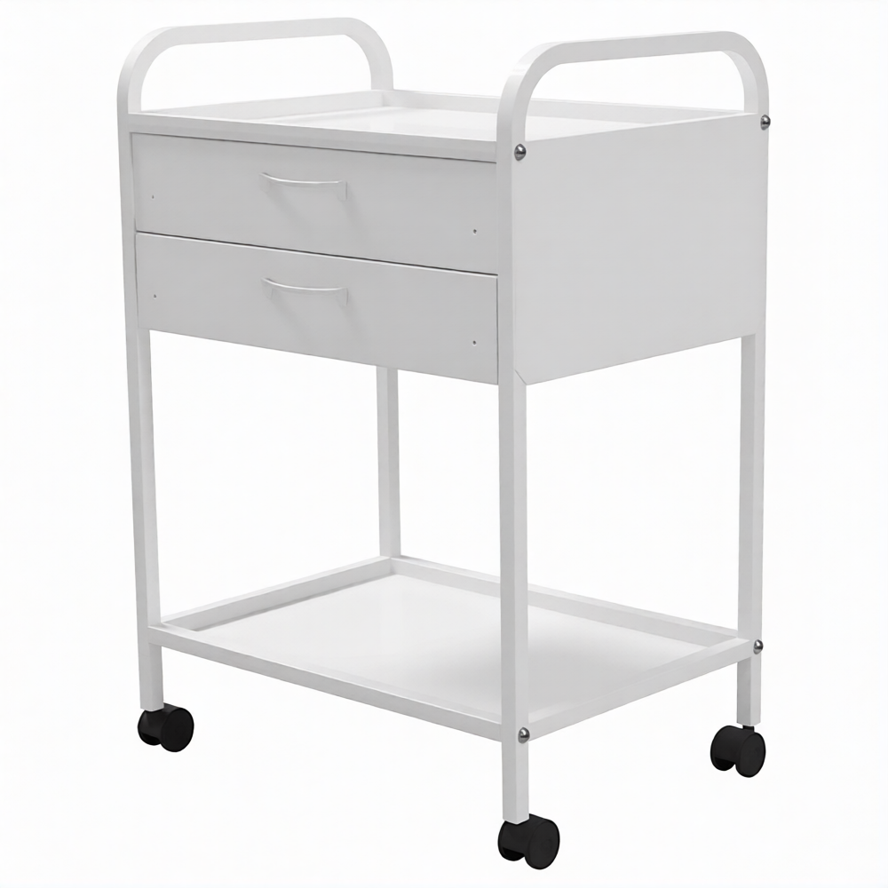 Стол медицинский инструментальный СМИ-02-02 (полки металл, колёса пластик)