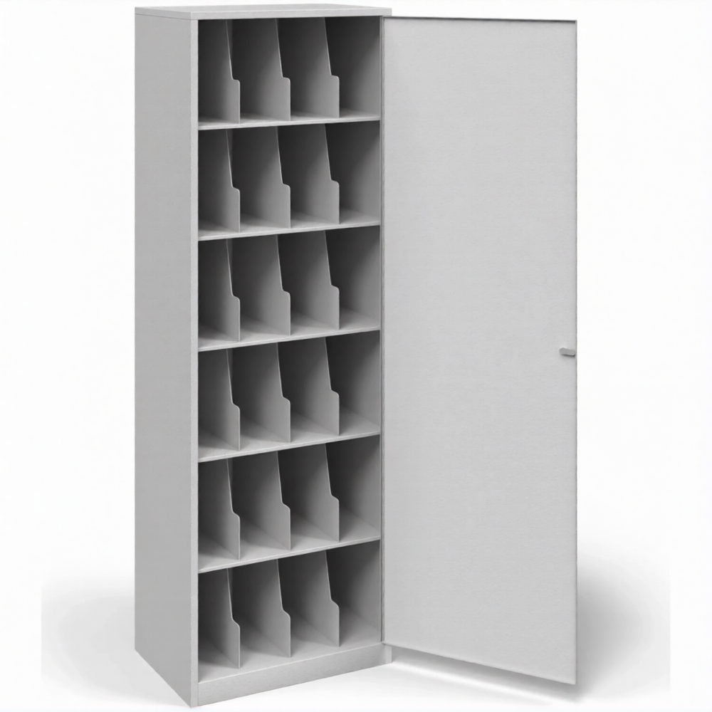 Шкаф для 24 противогазов ХПГ-24-600, с дверью (1800x600x400)