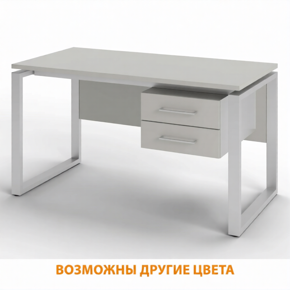 Стол рабочий 2 ящика СрТ-22 (тип 2) (1600х700х750) (столешница ЛДСП серый, каркас серый)