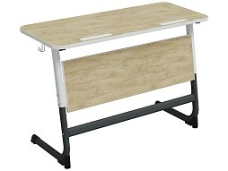 Стол 2-местный школьный 5-7 г/р "Логика" с наклоном столешницы 0-15° (дуб "Бардолино", м/к белый/графит)