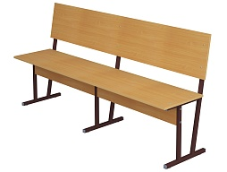 Скамья аудиторная трехместная 6 г/р (бук "Бавария", м/к коричневый, квадратная труба)