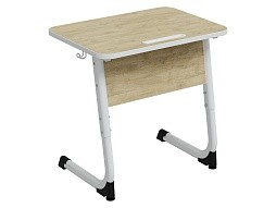 Стол 1-местный школьный 3-5 г/р "Альтер" с наклоном столешницы 0-15° СУ.1.35.АУ-Б.Д (дуб "Бардолино", м/к белый)