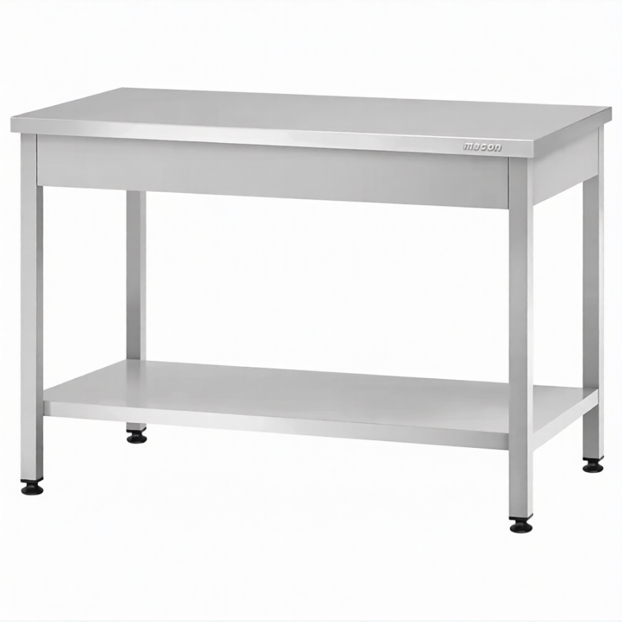 Стол производственный СПРп - 860х1000х600 «Profi Inox» (полка сплошная)