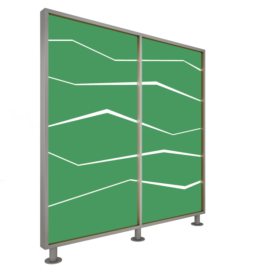 Перегородка 2-х секционная стандарт Zigzag (Зигзаг) с подсветкой 1275х150х1650 мм