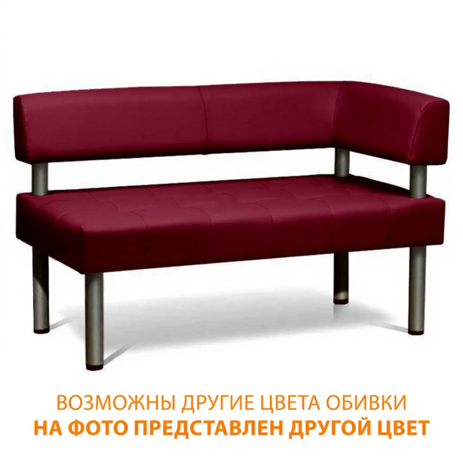 Диван двухместный ДО-8/5 правый угол (кожзам Эконом белый)