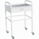 Столик медицинский инструментальный СМИ-02-01 (полки металл + стекло, колёса пластик)