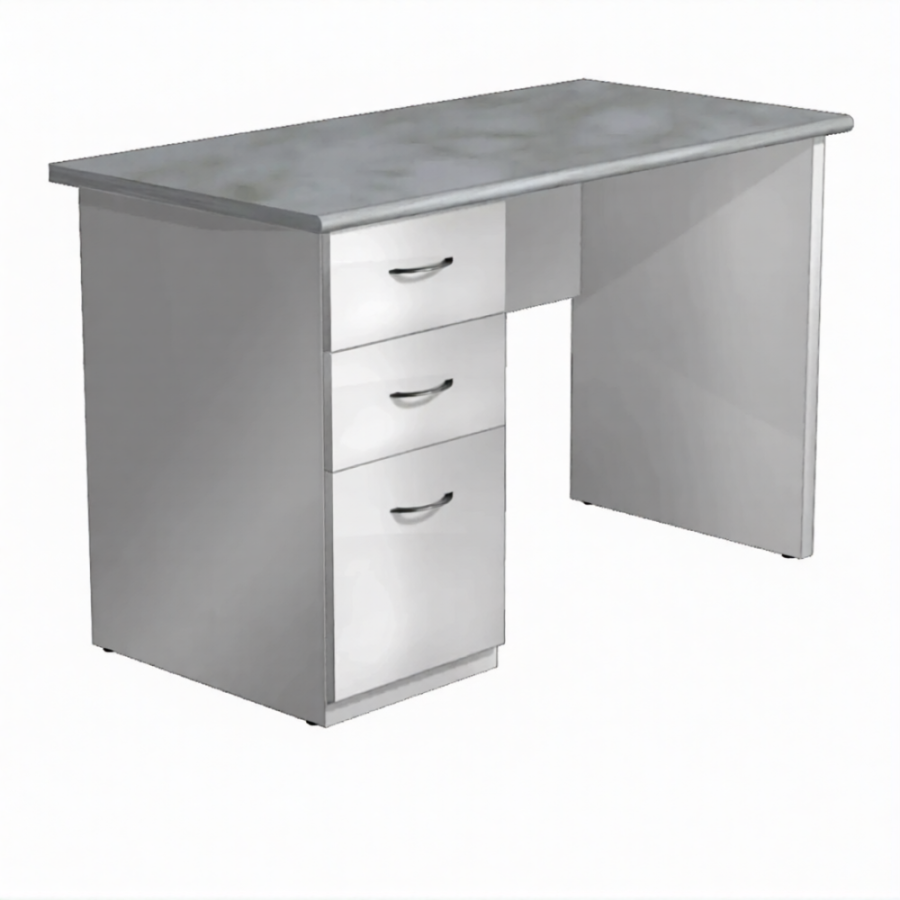 Стол рабочий металлический СЛМ-2.1 (столешница постформинг серый, каркас серый)