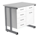 Стол-тумба СЛ-211/2.4 «Премиум» (корпус металл белый, столешница постформинг серый, каркас серый)