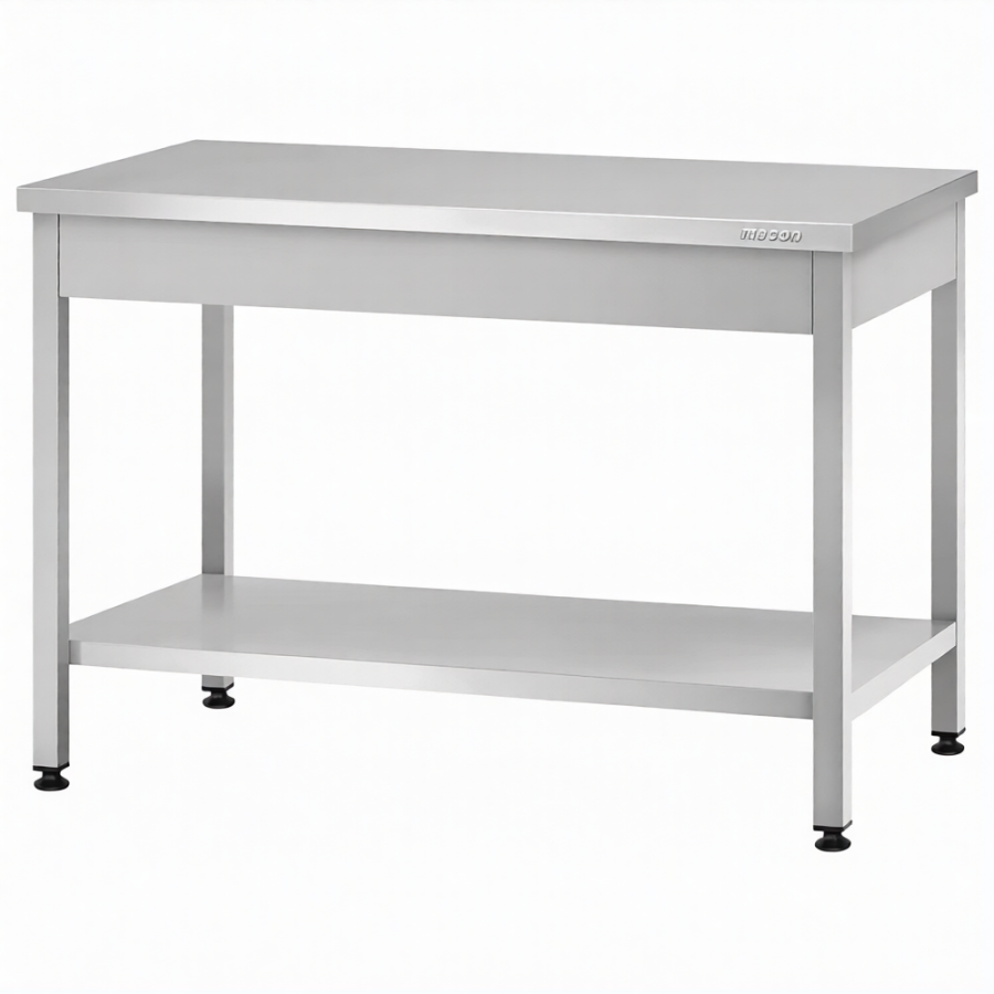 Стол производственный СПРп - 860х1000х600 «Profi Inox» (полка сплошная)