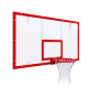 Щит баскетбольный игровой 1800х1050 оргстекло 10мм на раме(красная разметка)