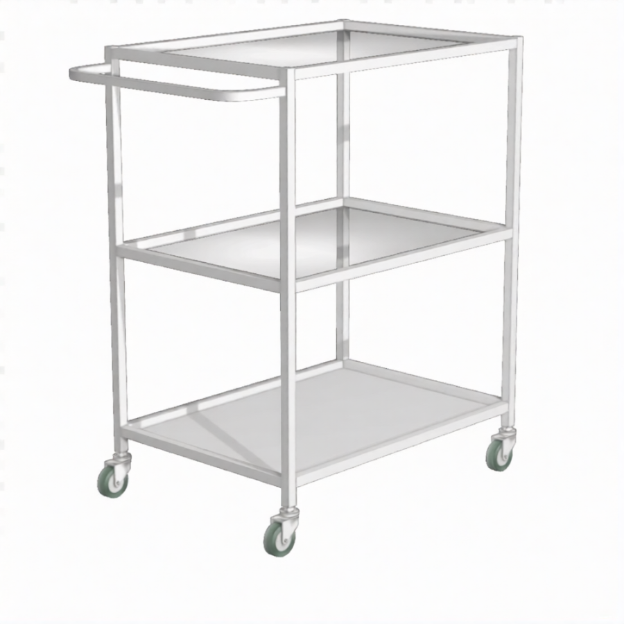 Стол инструментальный (колеса резина) Ти-2 (каркас белый)